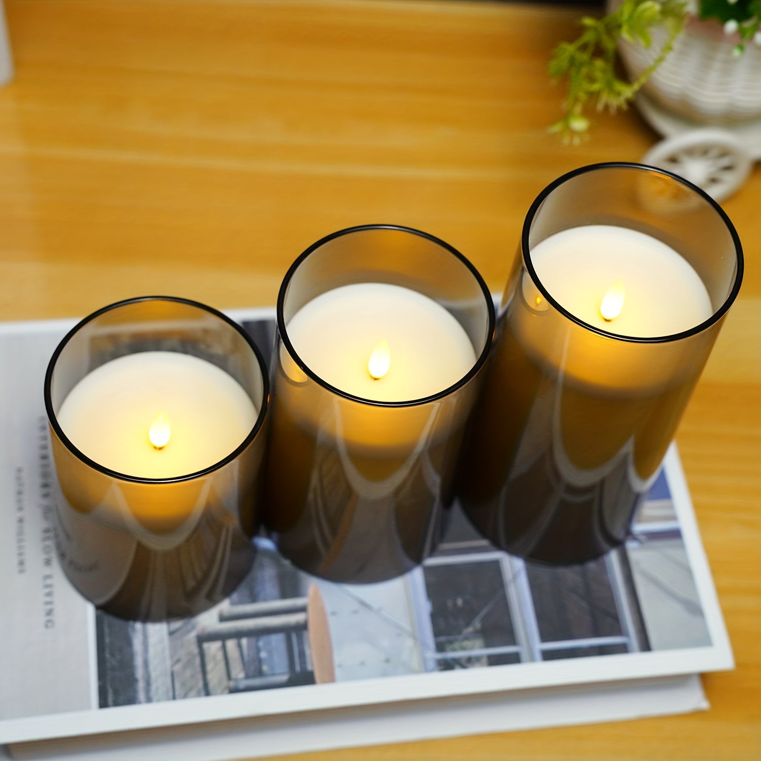 FlamelessGlow – Grijze LED Kaars met Timer