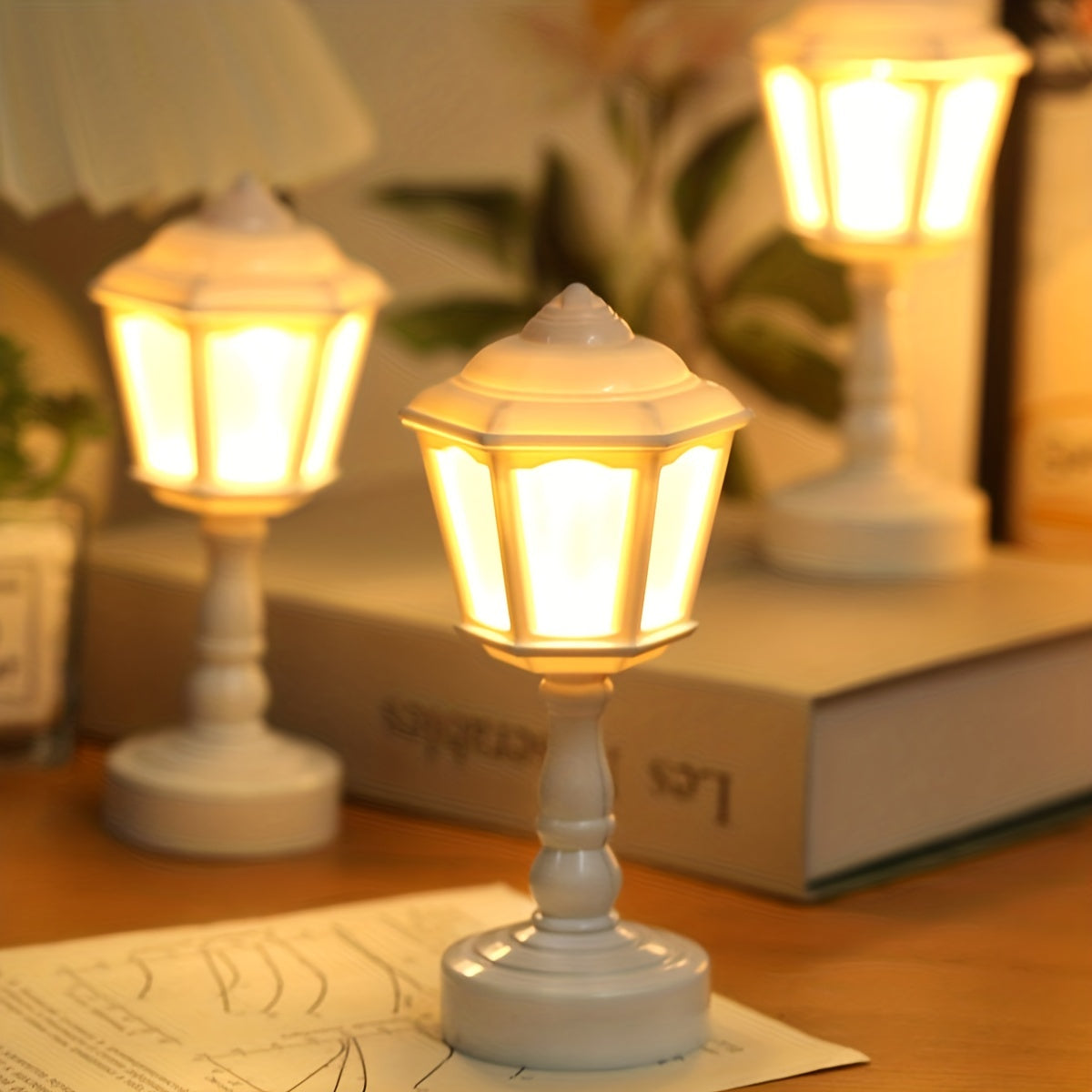 RetroGlow Lamp - Kleine LED Tafellamp Straatlantaarn