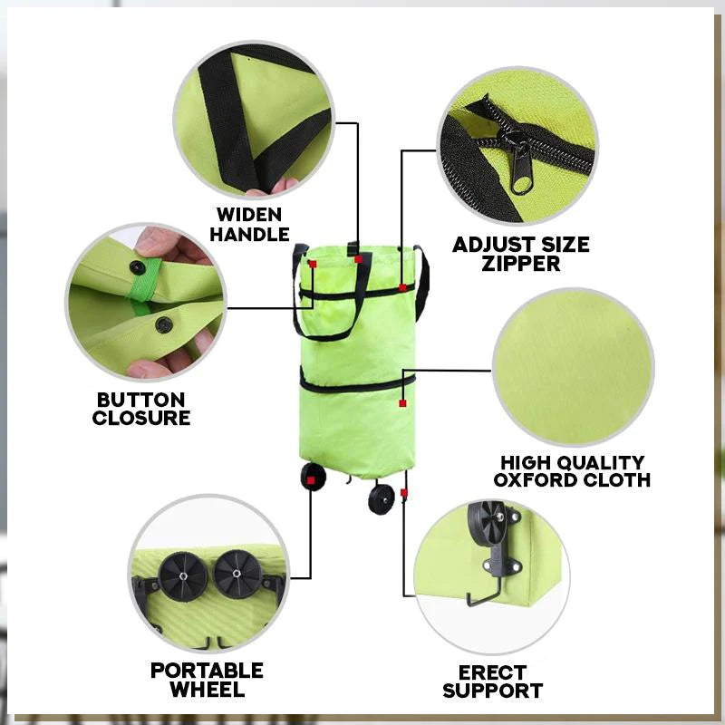 CarryFlex - Praktische 2-in-1 Boodschappentas met Wielen