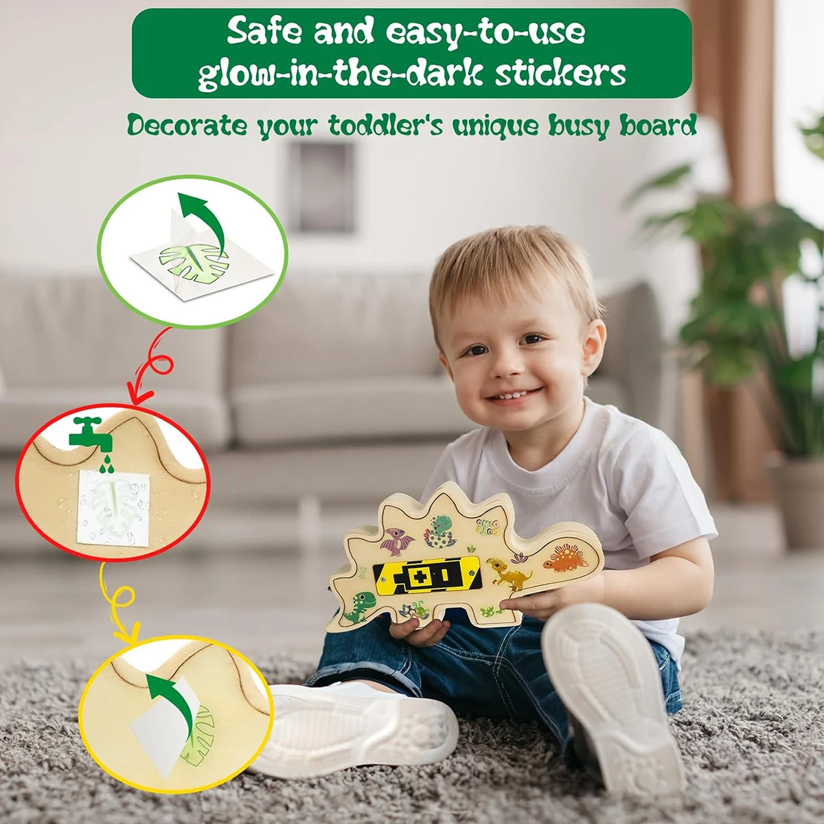 Creatief Dino Prikbord & Busy Board - Voor Peuters van 2-4 Jaar