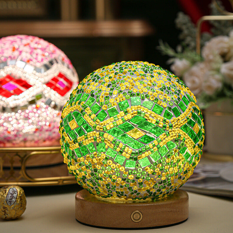 BohoCharm - Moderne USB Tafellamp met Hout en Glas