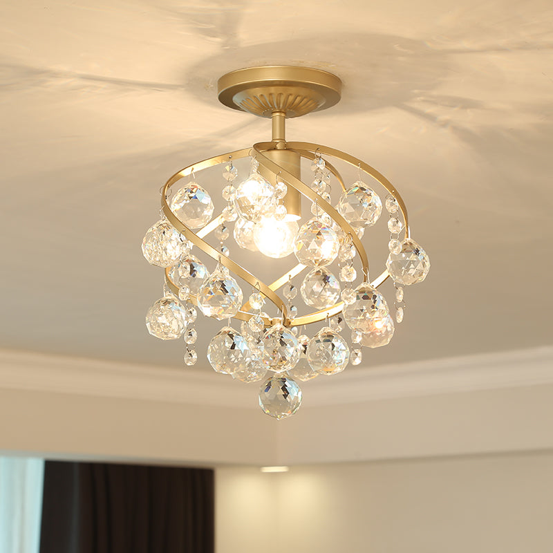 CrystalElegance Pendant - Luxe Plafondlamp met Messing Accenten