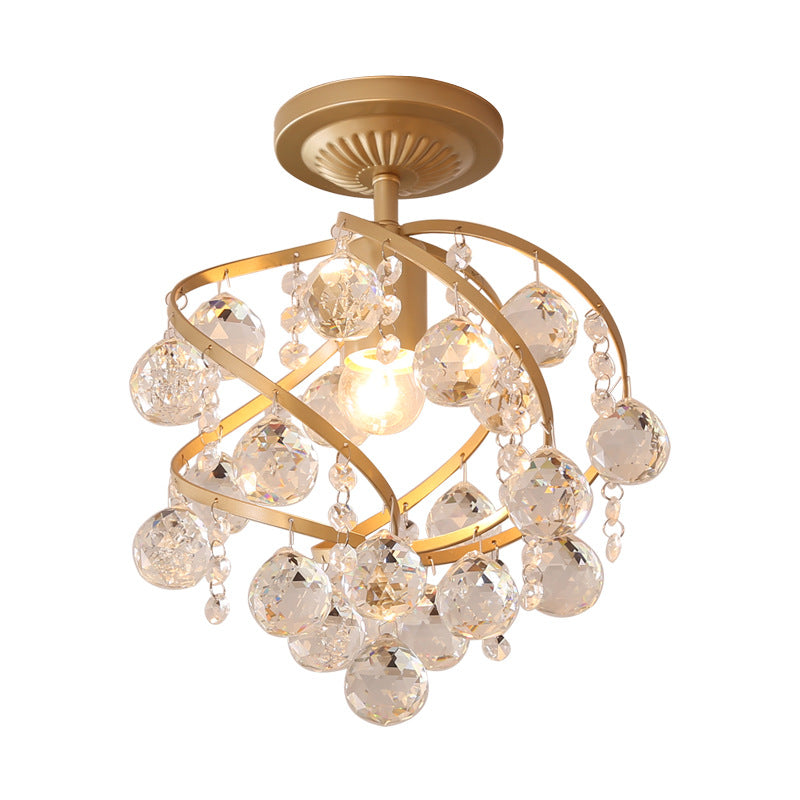 CrystalElegance Pendant - Luxe Plafondlamp met Messing Accenten