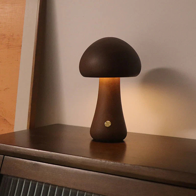 GlowShroom - Sfeervolle Houten LED Nachtlamp