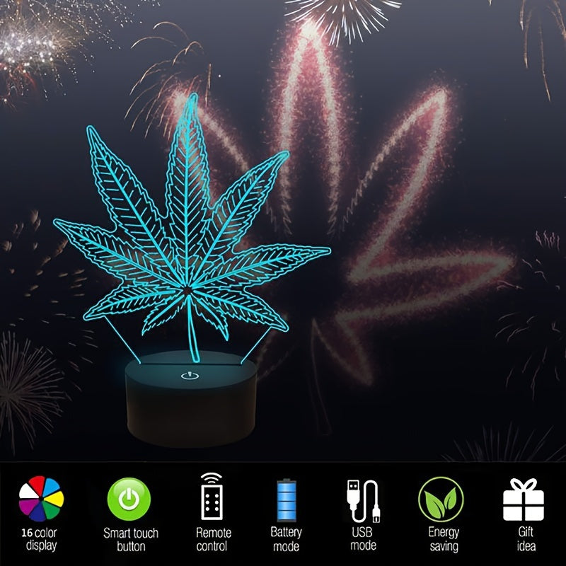 HempGlow - 3D Acryl Tafellamp Nachtverlichting