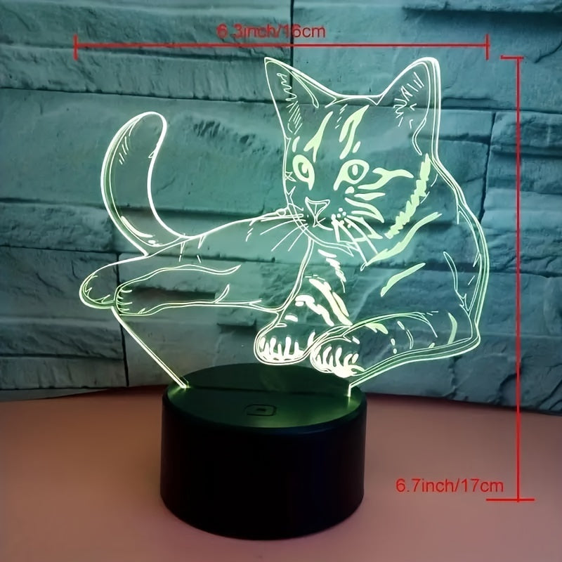 CatGlow - 3D Nachtlamp Kat met 7 Kleuren