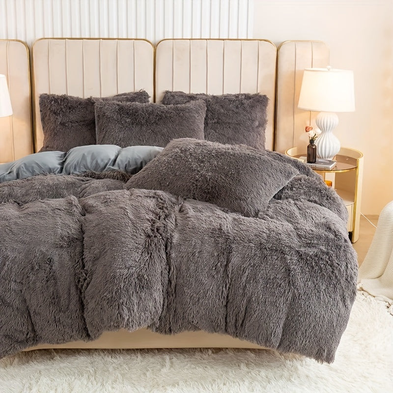 Ultrazachte Pluche Dekbedovertrek Set met Rits - Luxe & Comfort