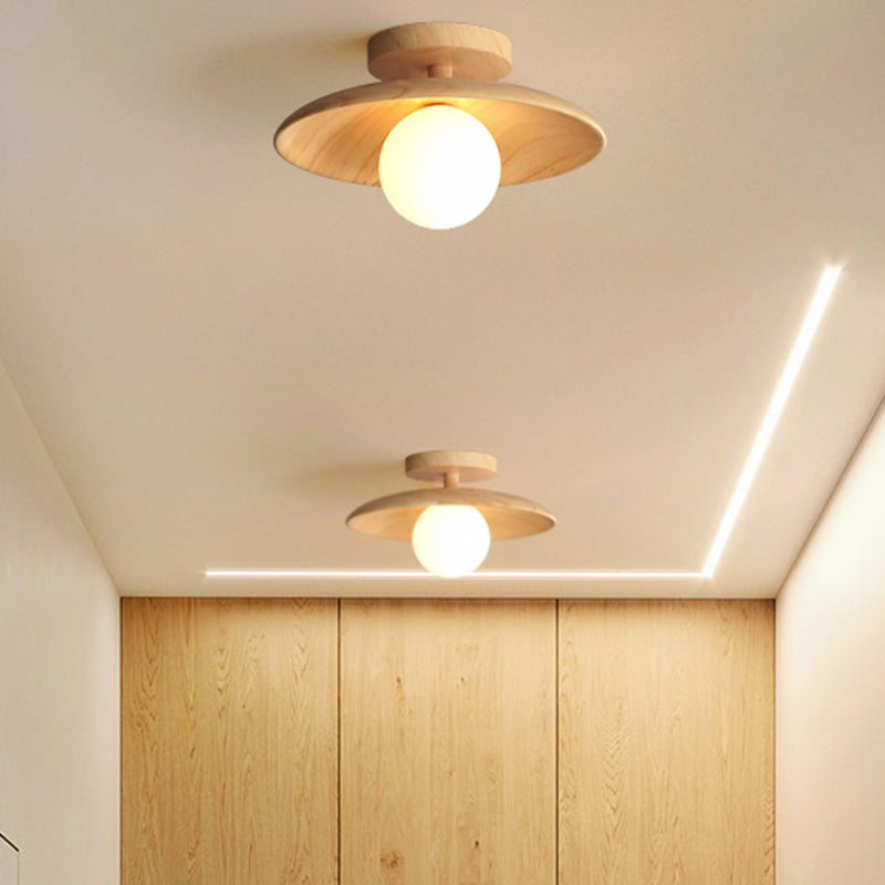 ElegantWood Light - Moderne Houten Plafondlamp voor Hal