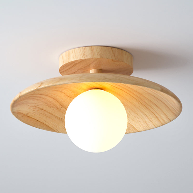 TimberGlow Ceiling Light – Houten Moderne Halverlichting