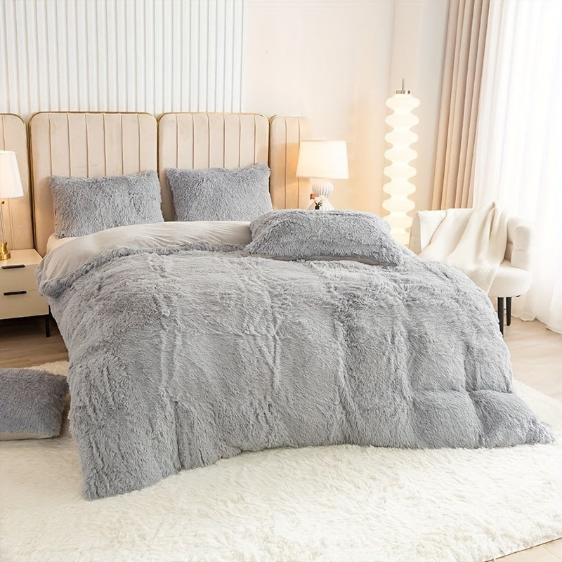 Ultrazachte Pluche Dekbedovertrek Set met Rits - Luxe & Comfort