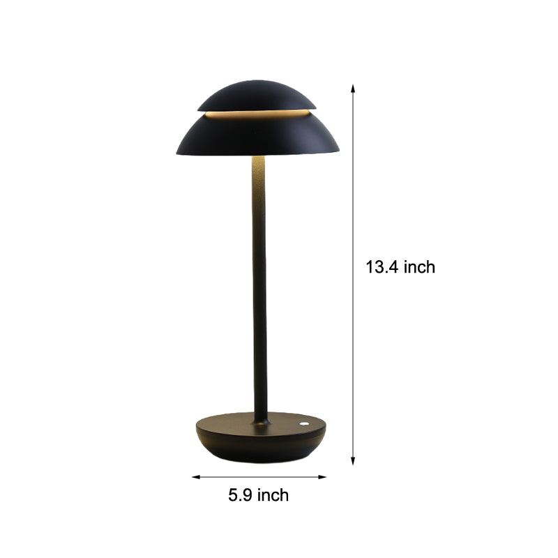 Aurelia Noire - Oplaadbare Draadloze Tafellamp met Ingebouwde LED-verlichting en Batterij