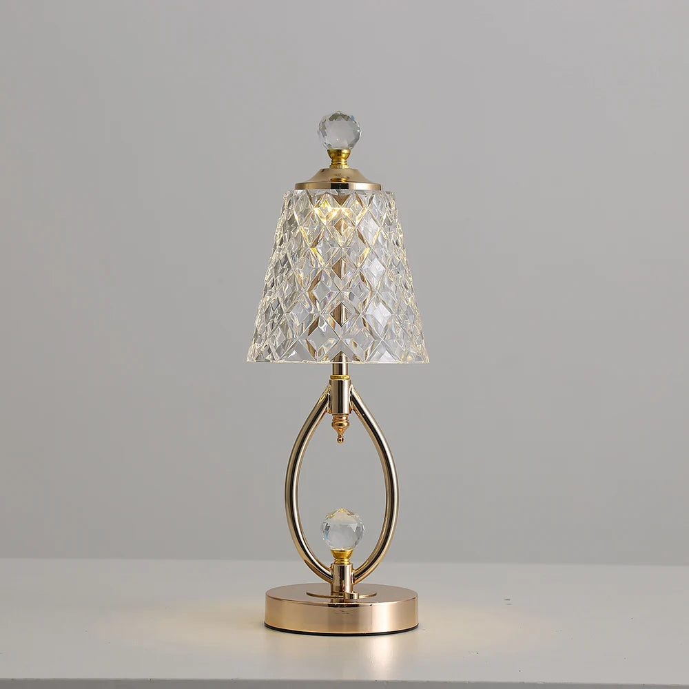 Vintage Kristallen Tafellamp - Elegante Vintage Kristallen Tafellamp voor Betoverende Sfeer
