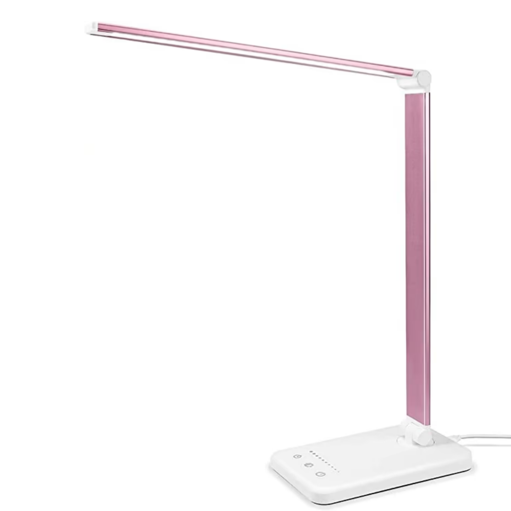 LED Bureaulamp - Tafellamp met USB Oplaadpoort, 5 Lichtstanden en Helderheidsniveaus