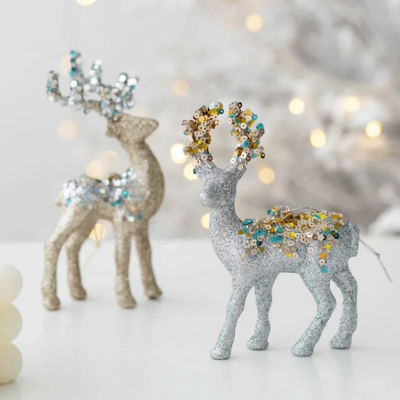 Sprankelend Hert Ornament – Luxe Kerstdecoratie voor een Feestelijke Sfeer