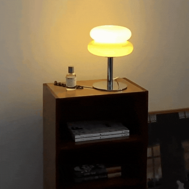 Elegante Macaron Glazen Tafellamp met USB - 3 Lichtkleuren