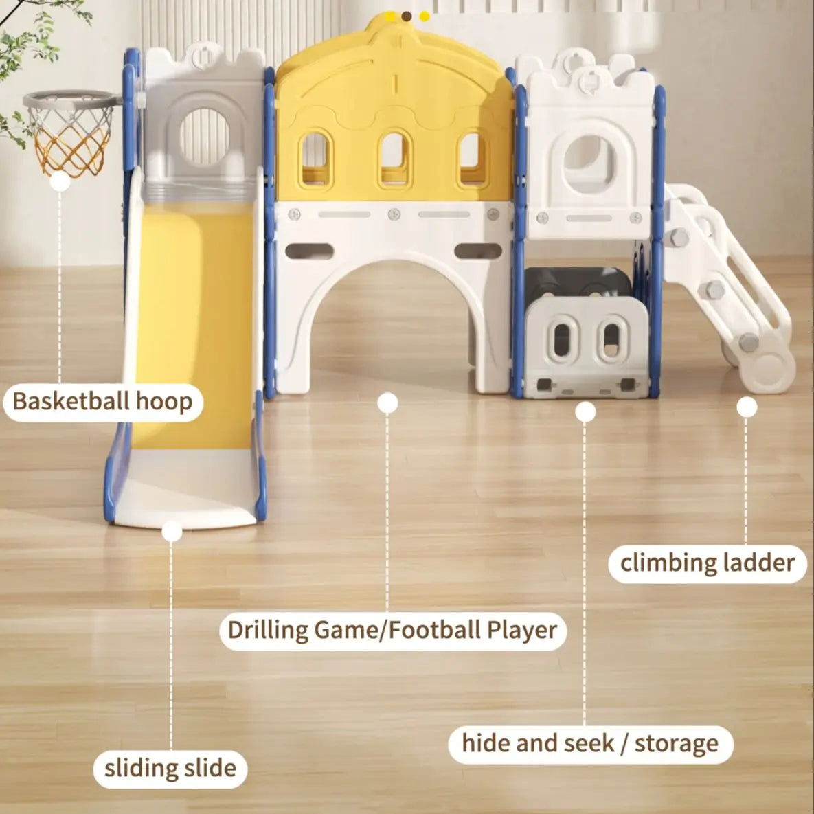 Mini Play Haven - Multifunctionele Schommel- en Glijbaan Set