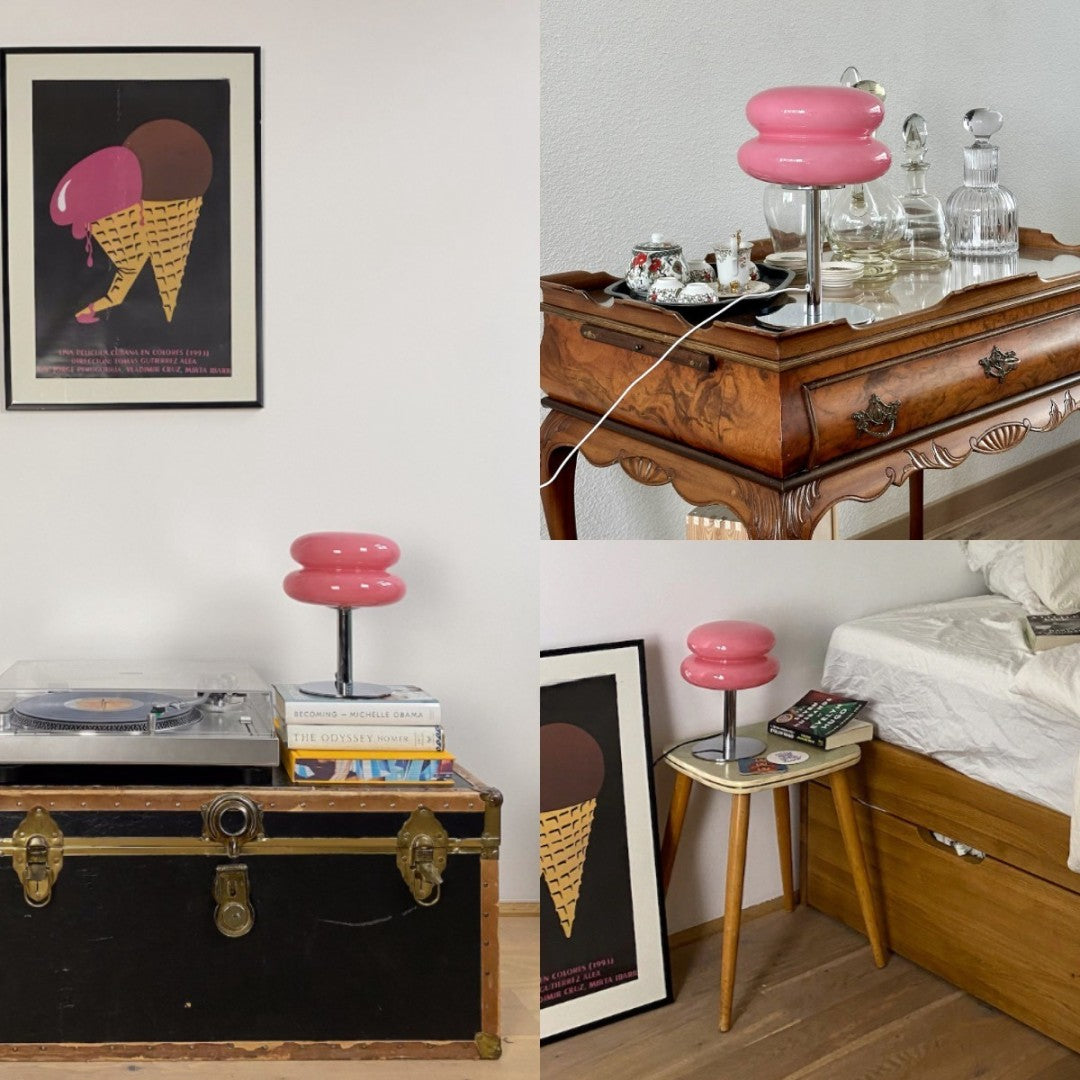 LueurRose – Retro Tafellamp met Dimbaar LED en USB