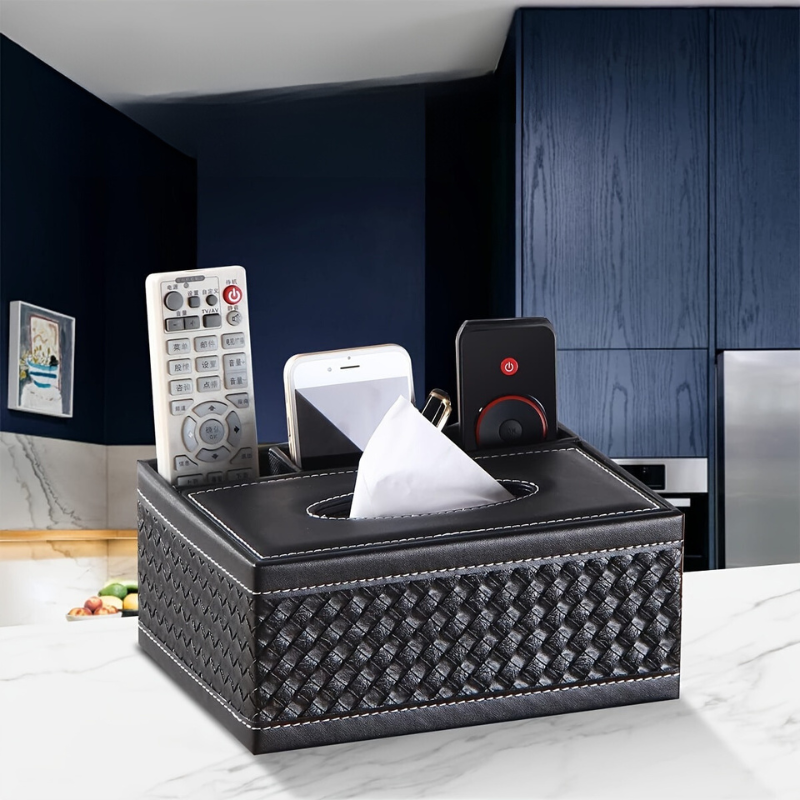 Chic Organizer - Luxe Kunstlederen Opbergdoos met 4 Vakken