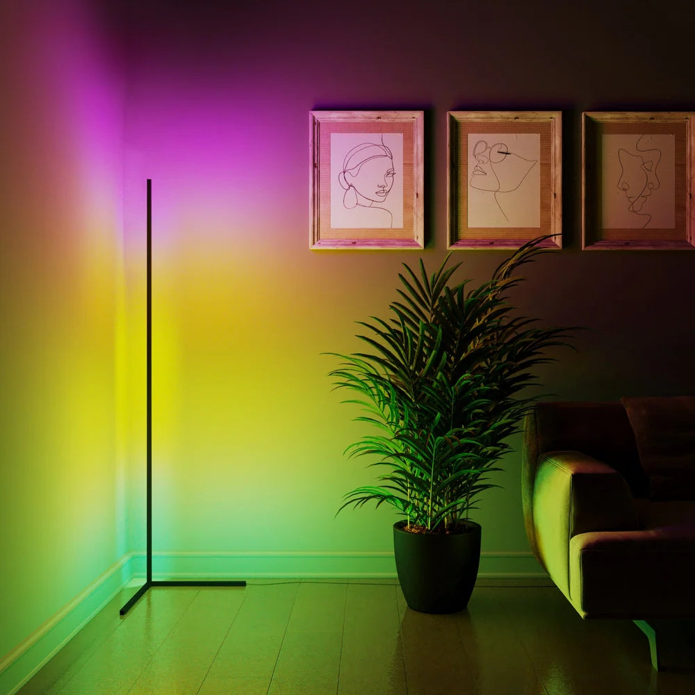 Minimalistische LED Vloerlamp – Moderne Kleurenlamp met Afstandsbediening