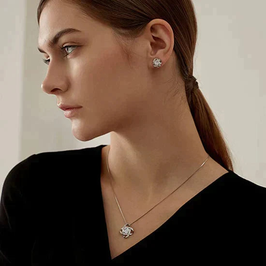 Charmante Liebdesknoop Ketting en Oorbellen Set | Het ideale cadeau!