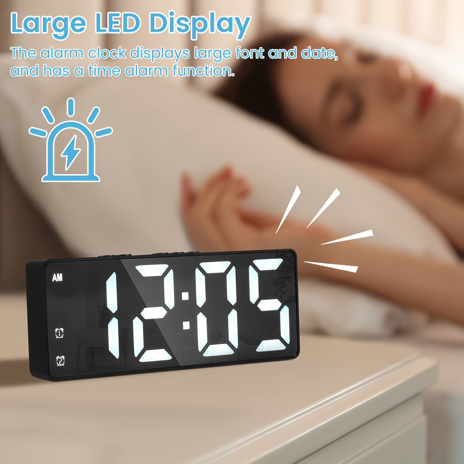 DigiGlow Clock - Moderne LED Wekker met Scherm