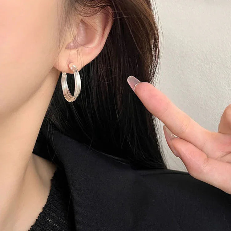 Amelie Gelaagde Lijnen Oorbellen - Elegante Hoops