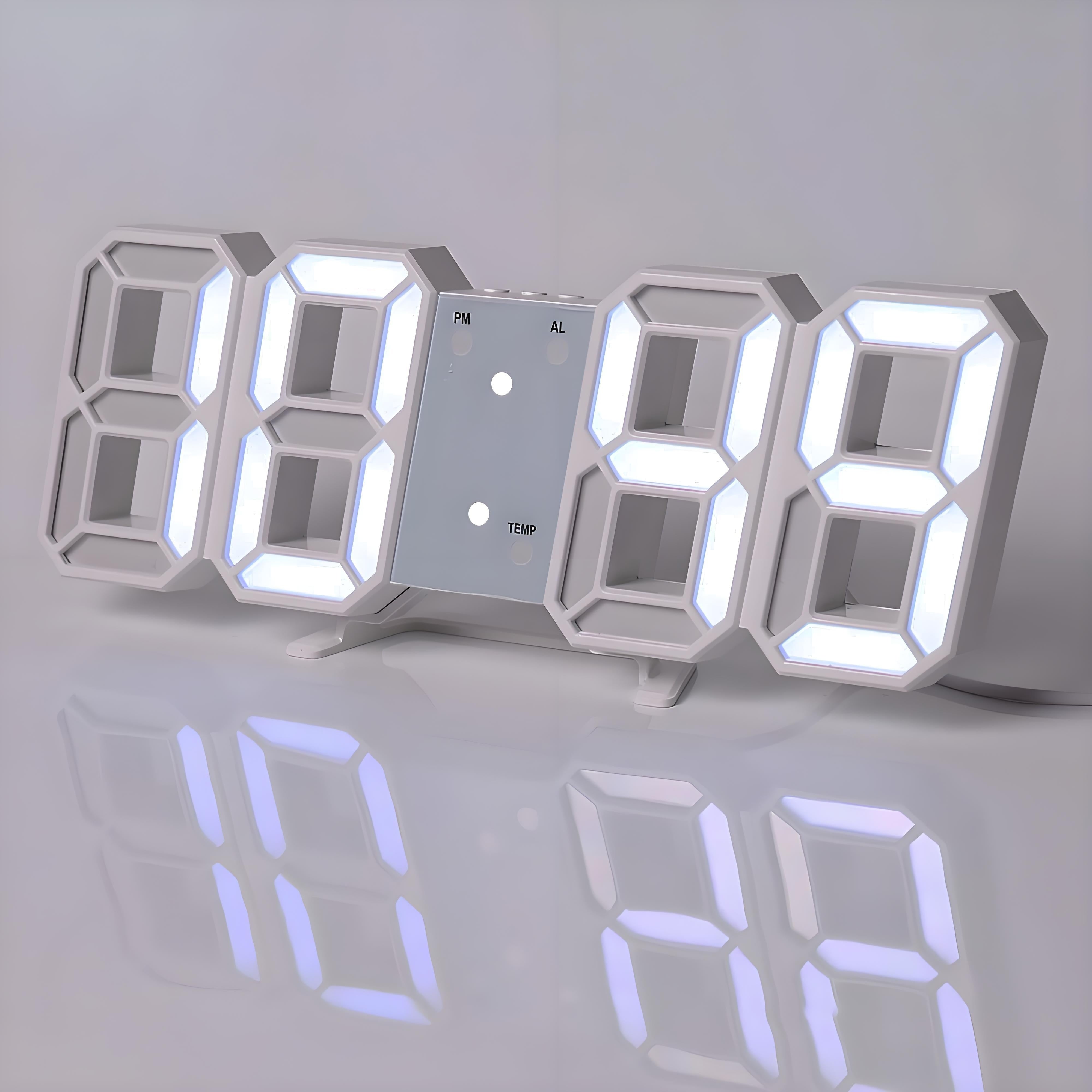 DigiTime Clock – LED 3D Klok met Kalender & Temperatuur