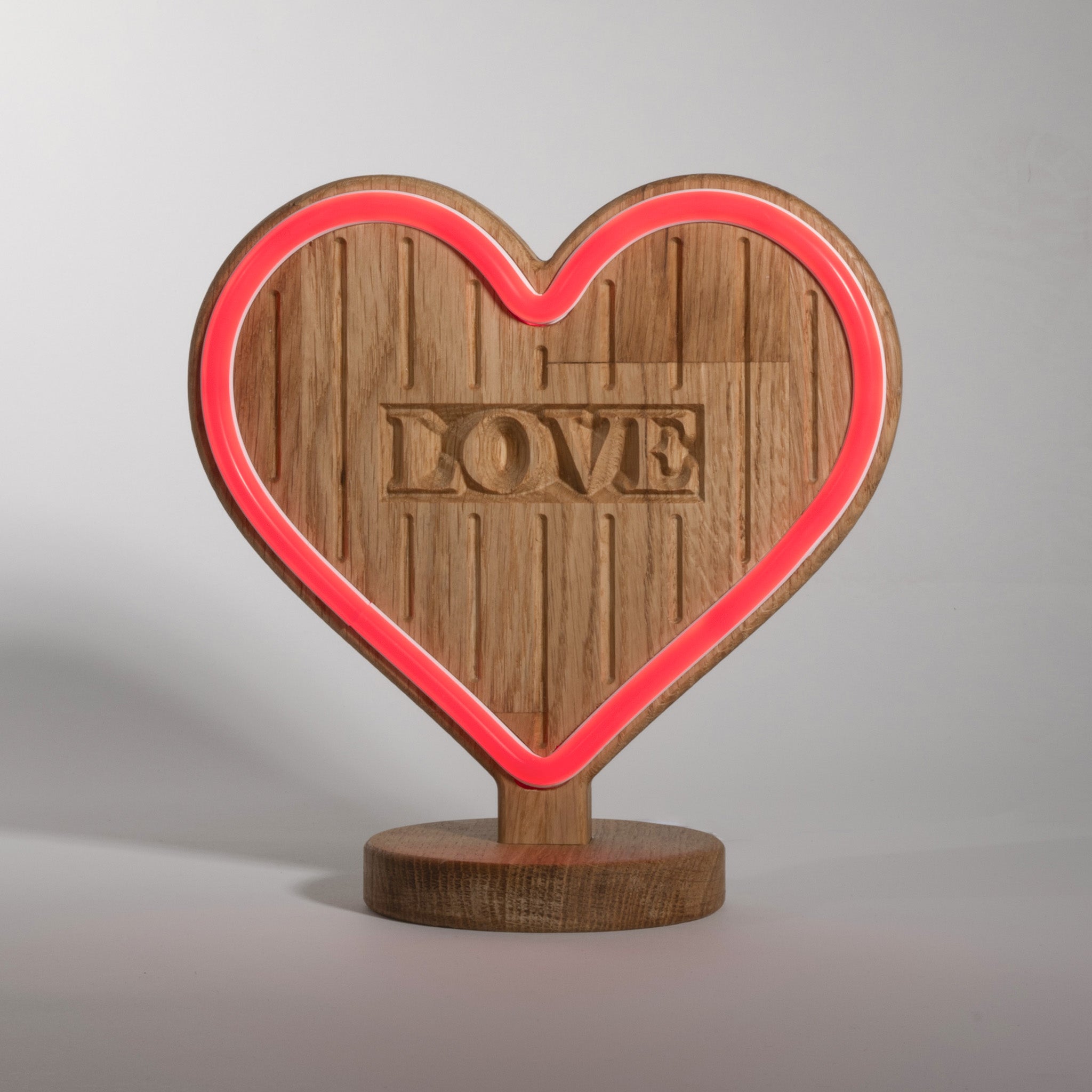 LoveGlow - Houten Neon Hart met Afstandsbediening