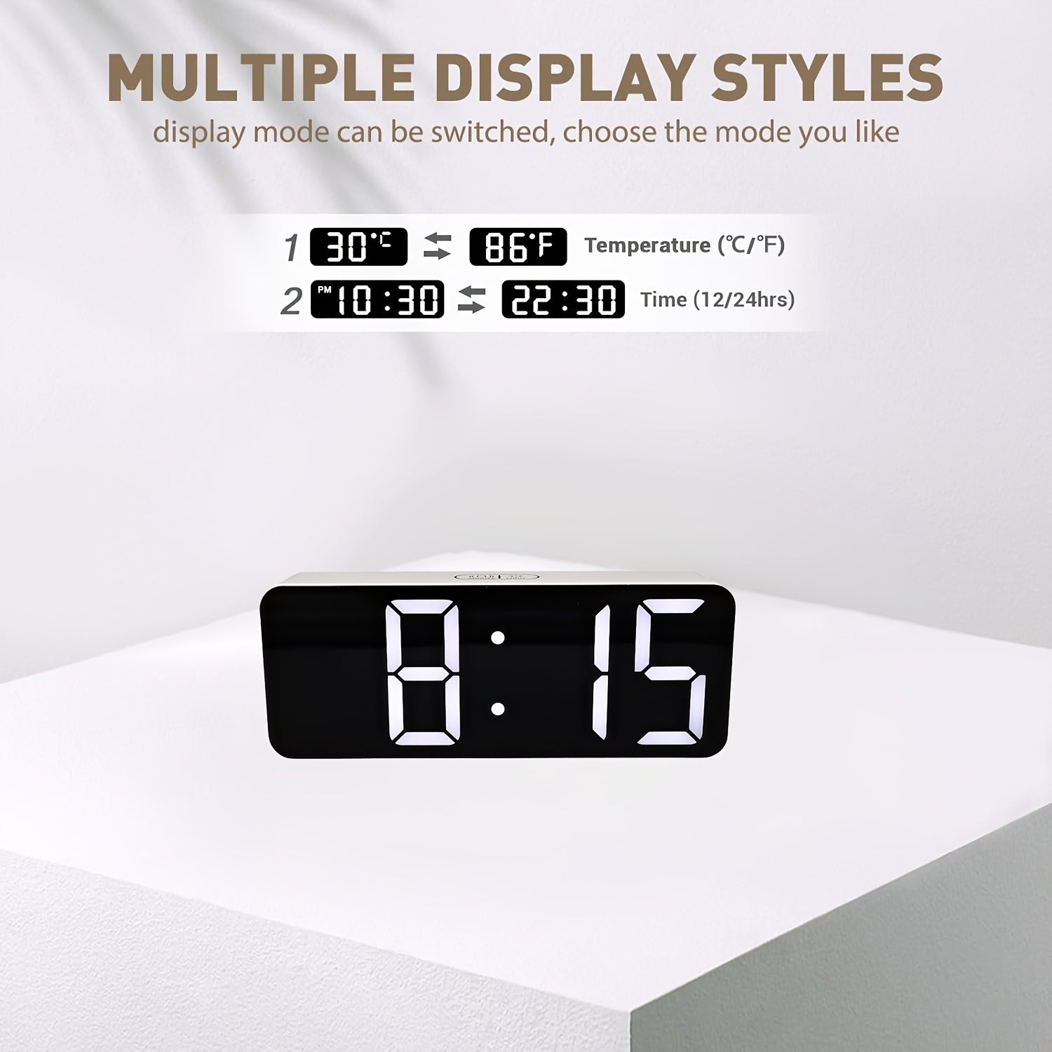 TimeGlow – Stijlvolle LED Wekker met Dimmingfunctie