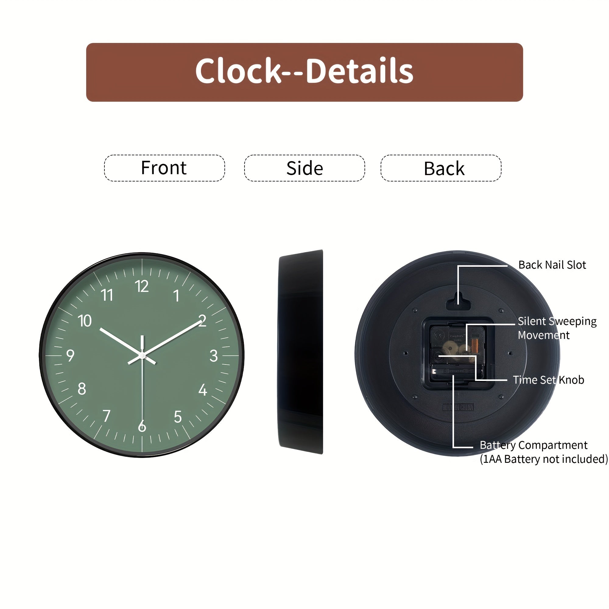 FantasyTime Clock – Elegante Stille Wandklok 20 cm