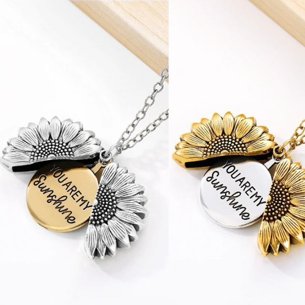 SunBlossom Necklace - Elegante Zonnebloem Medaillon