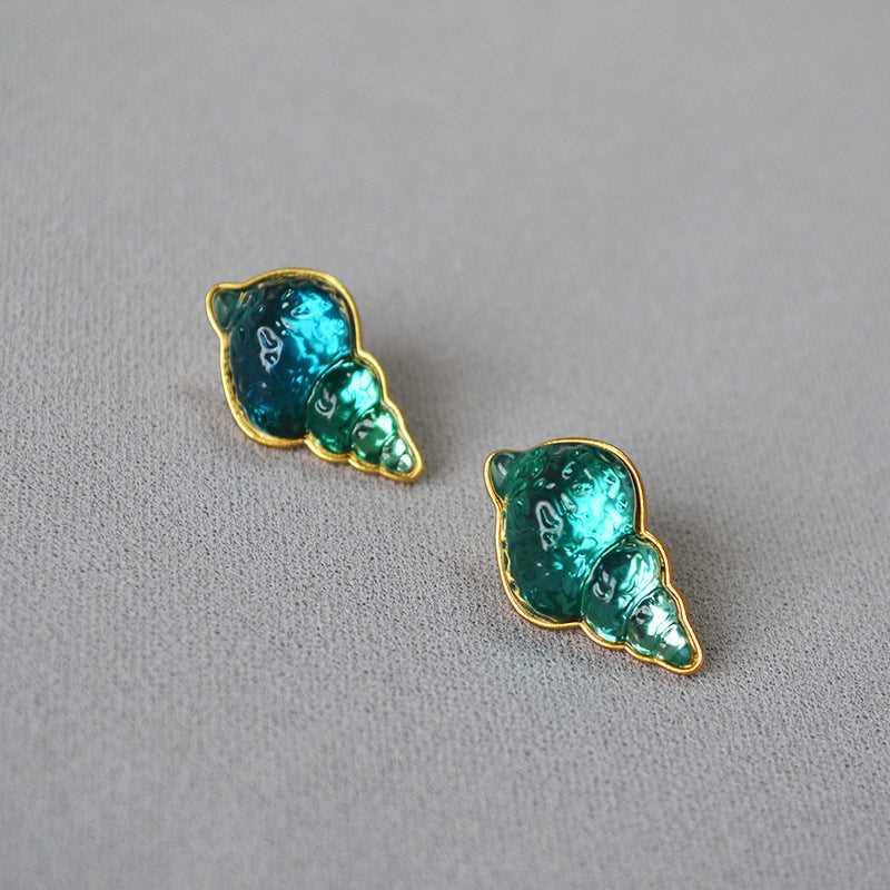 Marina Shell Earrings - Elegante Zee Blauwe Sieraden