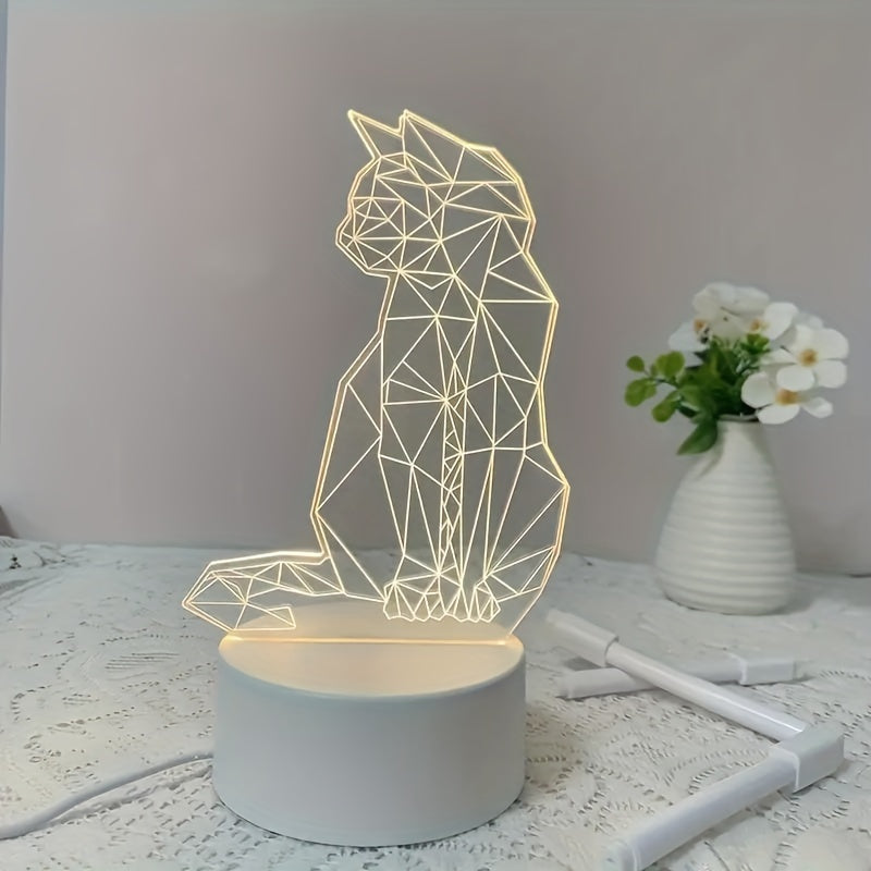 CatGlow Lamp - Moderne 3D USB Nachtlamp