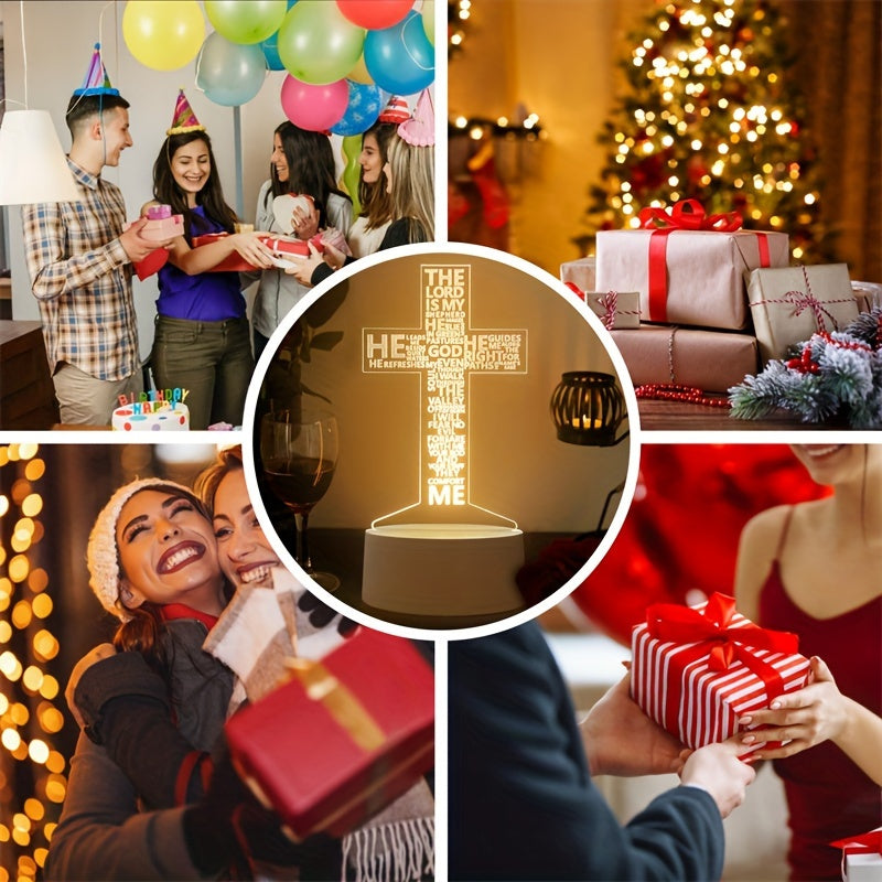 CrossGlow - 3D LED Nachtlamp Acryl met USB