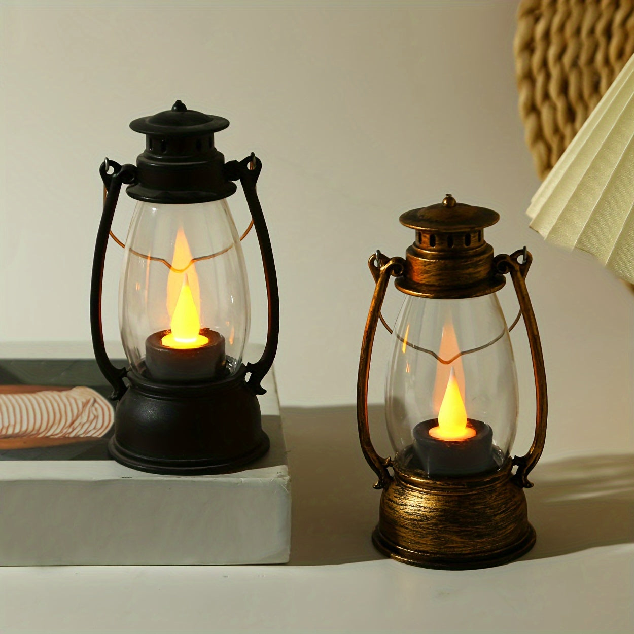 NostalgicGlow - LED Kerosine Lamp met Gele Vlam