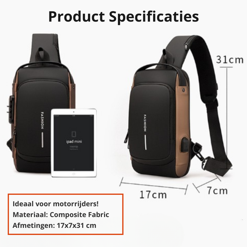 Julian ShoulderBag - Stijlvolle Schoudertas met Oplaadfunctie