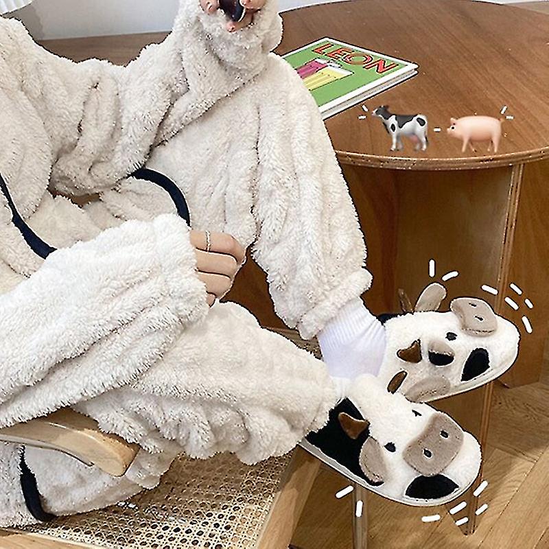CozyCows - Luxe Warmte Slippers met Anti-slip Zool