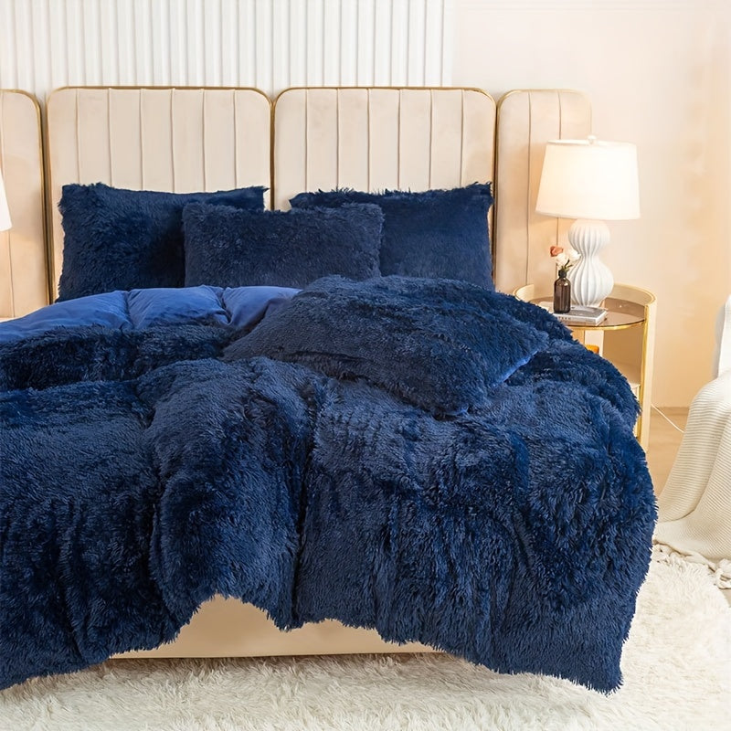 Ultrazachte Pluche Dekbedovertrek Set met Rits - Luxe & Comfort