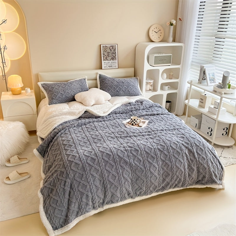 Vintage Luxe Dubbelzijdige Fleece Deken - Onmisbaar voor Winter