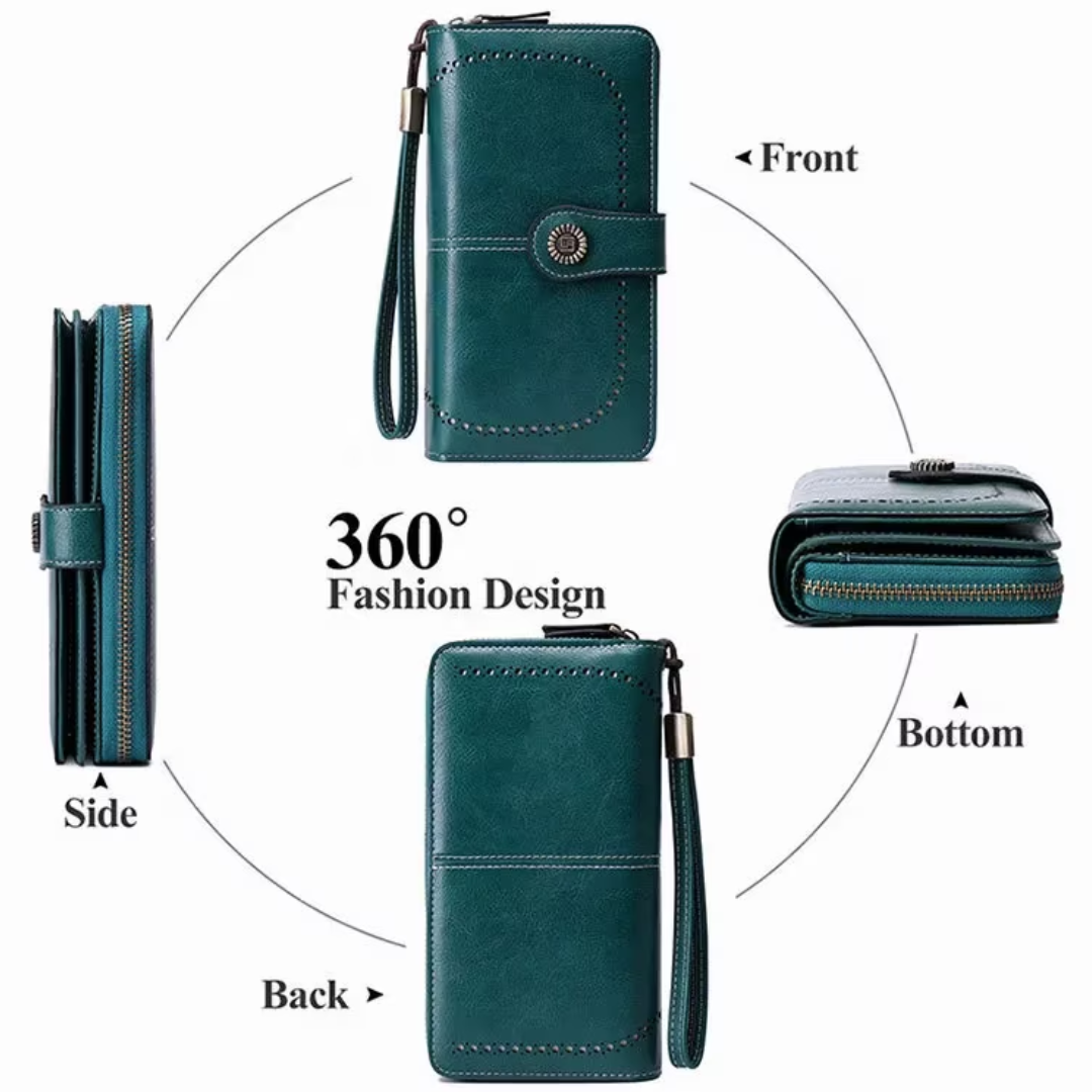 LeatherMax - Stijlvolle Leren Portemonnee met Polsband