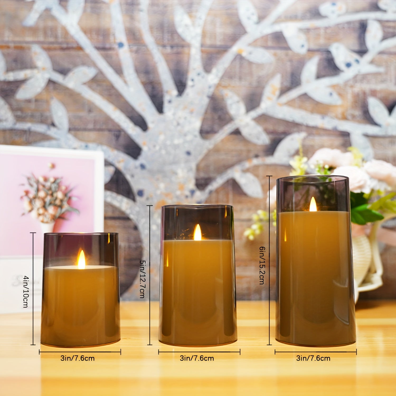 FlamelessGlow – Grijze LED Kaars met Timer