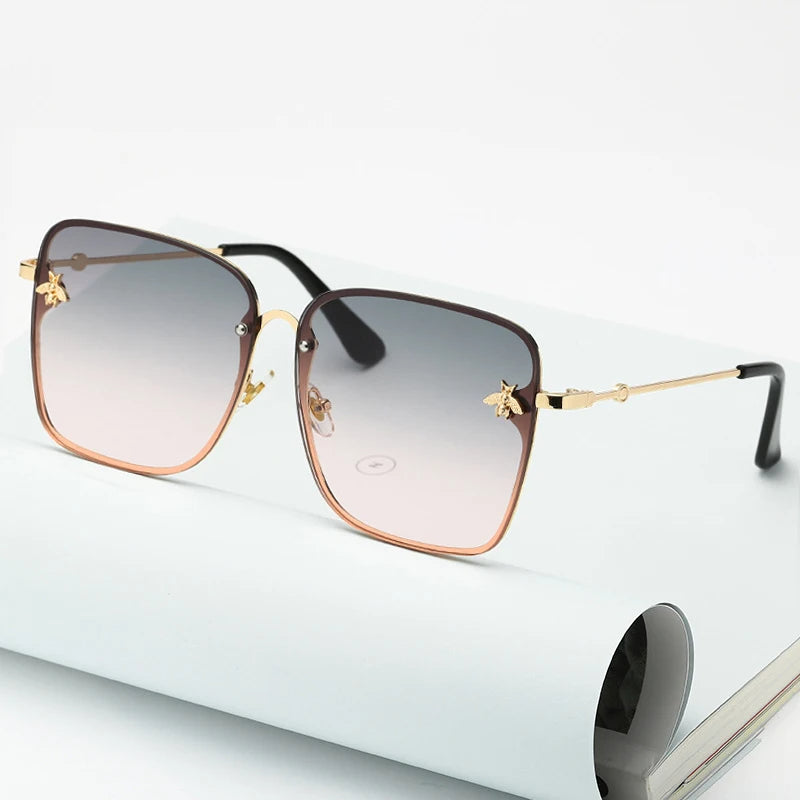 Charlotte Sunglasses - Elegante Oversized Zonnebril zonder Rand