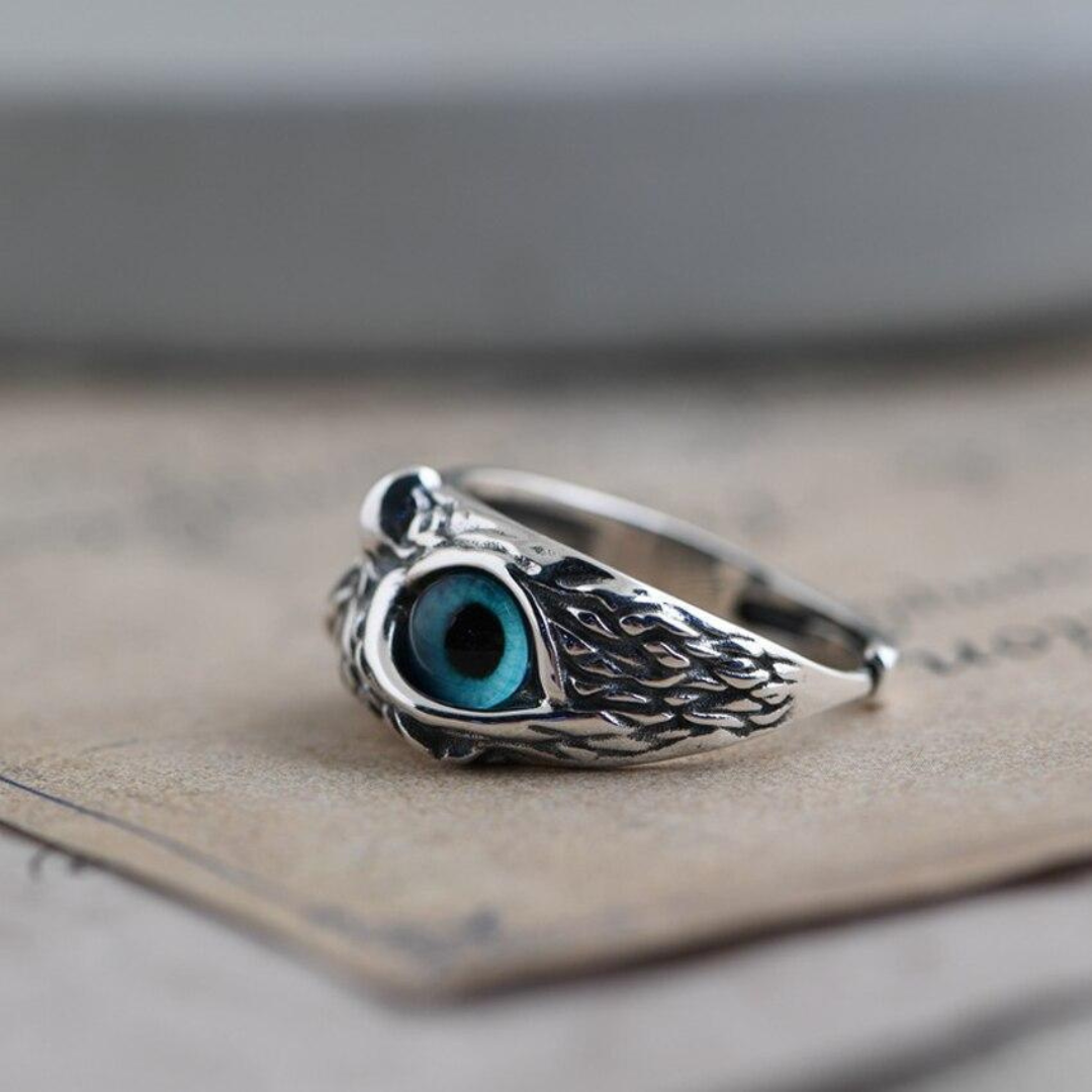 Ophelia Owl Charm Ring - Zilveren Bedelring voor Stijlvolle Looks