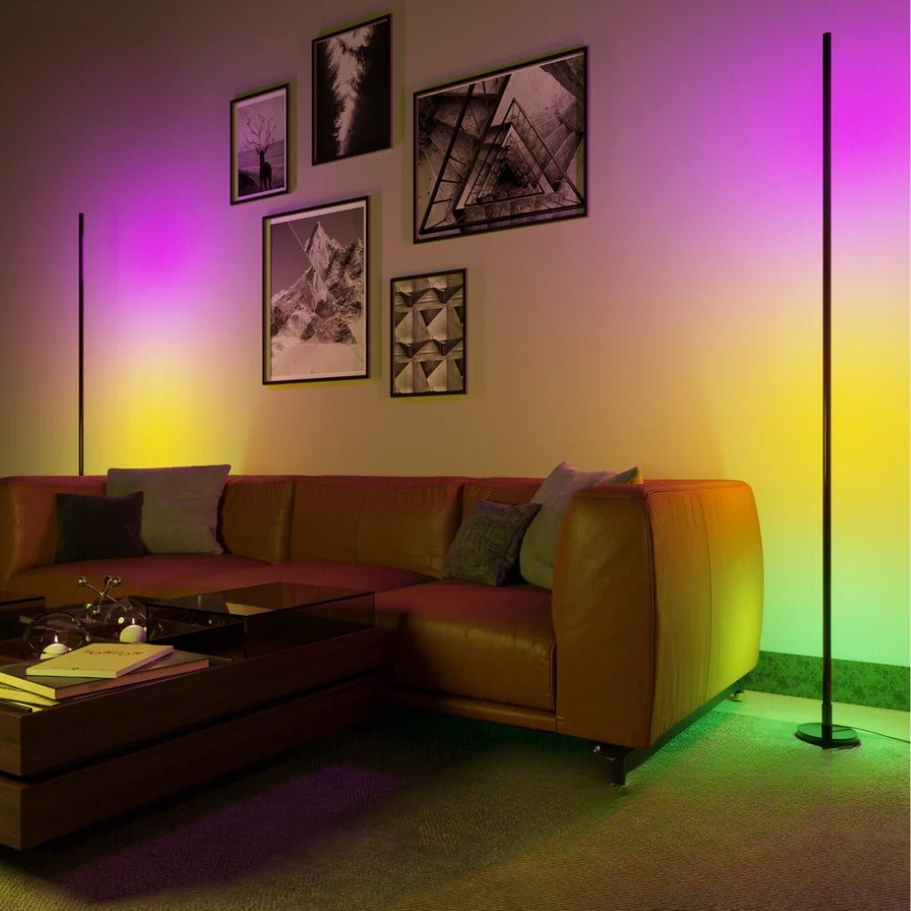 Aura LED Vloerlamp – Minimalistische Kleurenlamp met Afstandsbediening