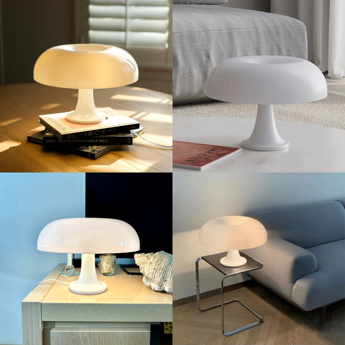 PoussesBlanches – Elegante Witte LED Paddenstoel Lamp