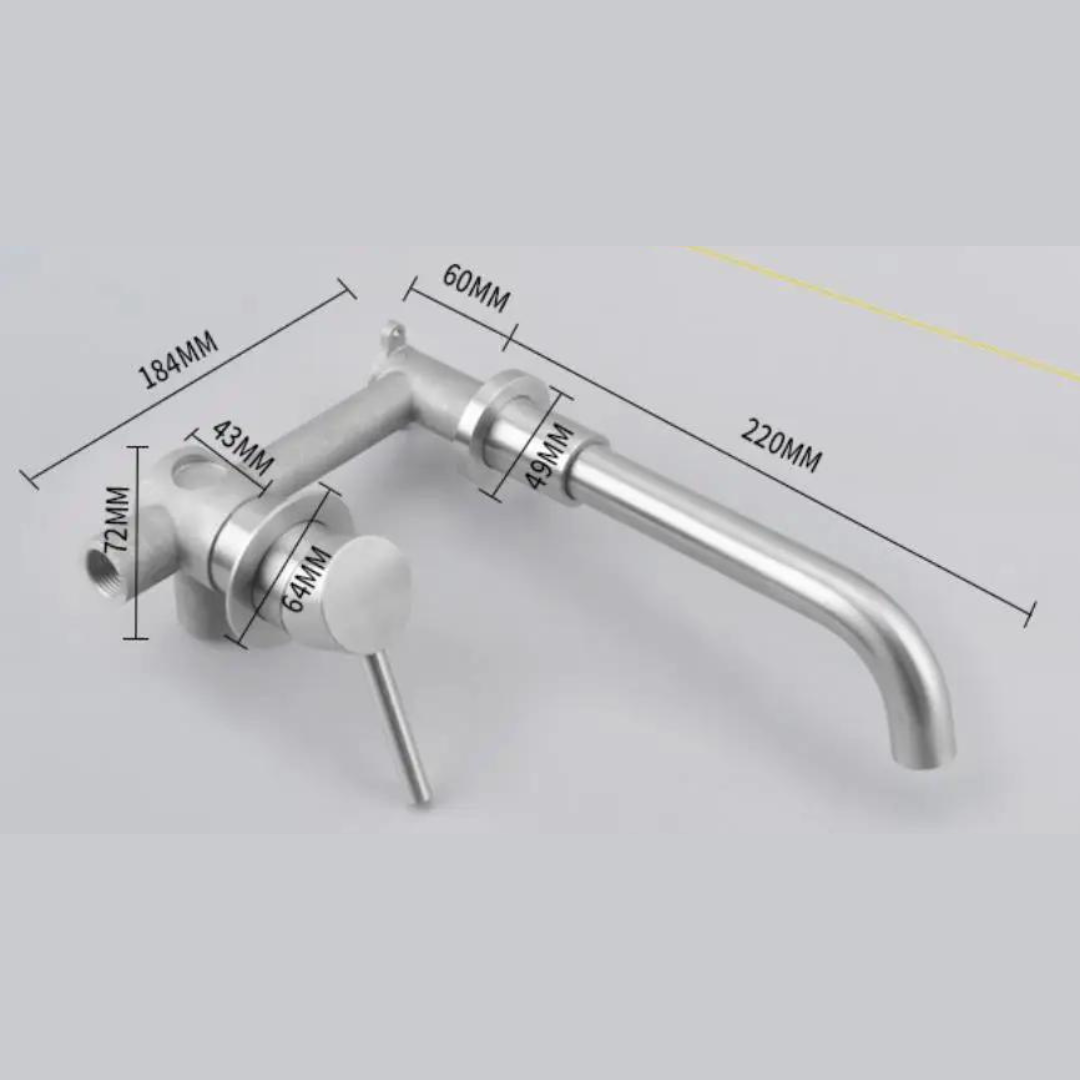 Moderne Muurbevestigde Wastafelkraan met Geborsteld Nikkelafwerking