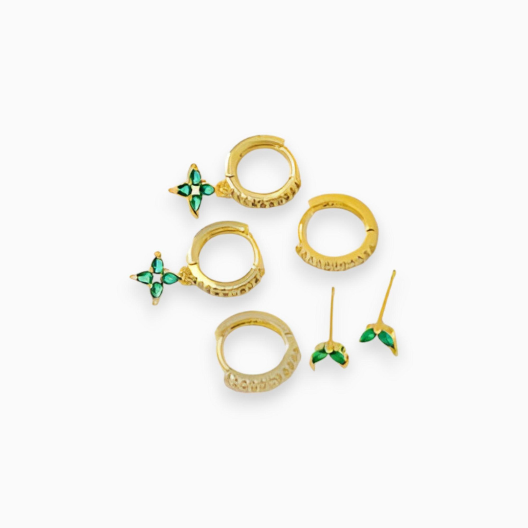 GoldGleam Earrings - Elegante Oorbellen Set