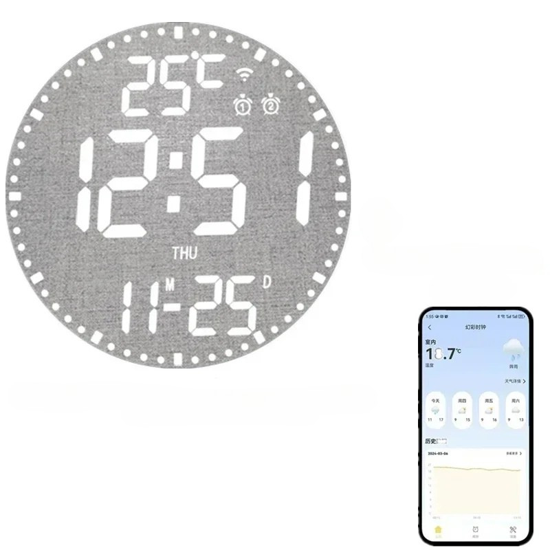 WiFiTime Clock - Slimme LED Wandklok met Kalender