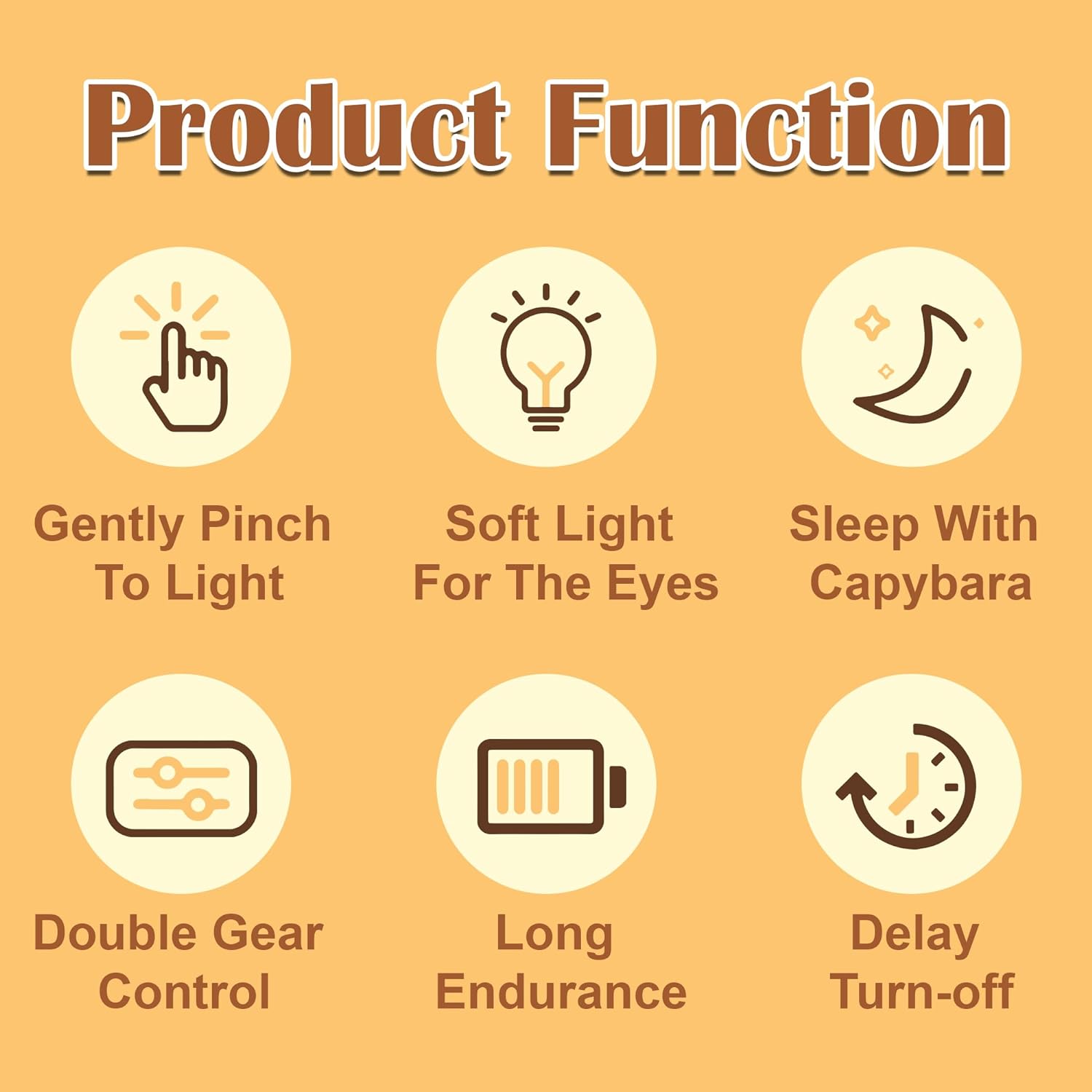 Schattige CapySnuggle Nachtlamp - Warm Licht in Capibara Design