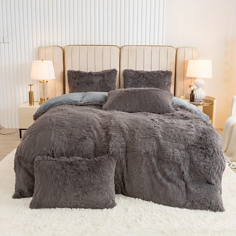 Ultrazachte Pluche Dekbedovertrek Set met Rits - Luxe & Comfort